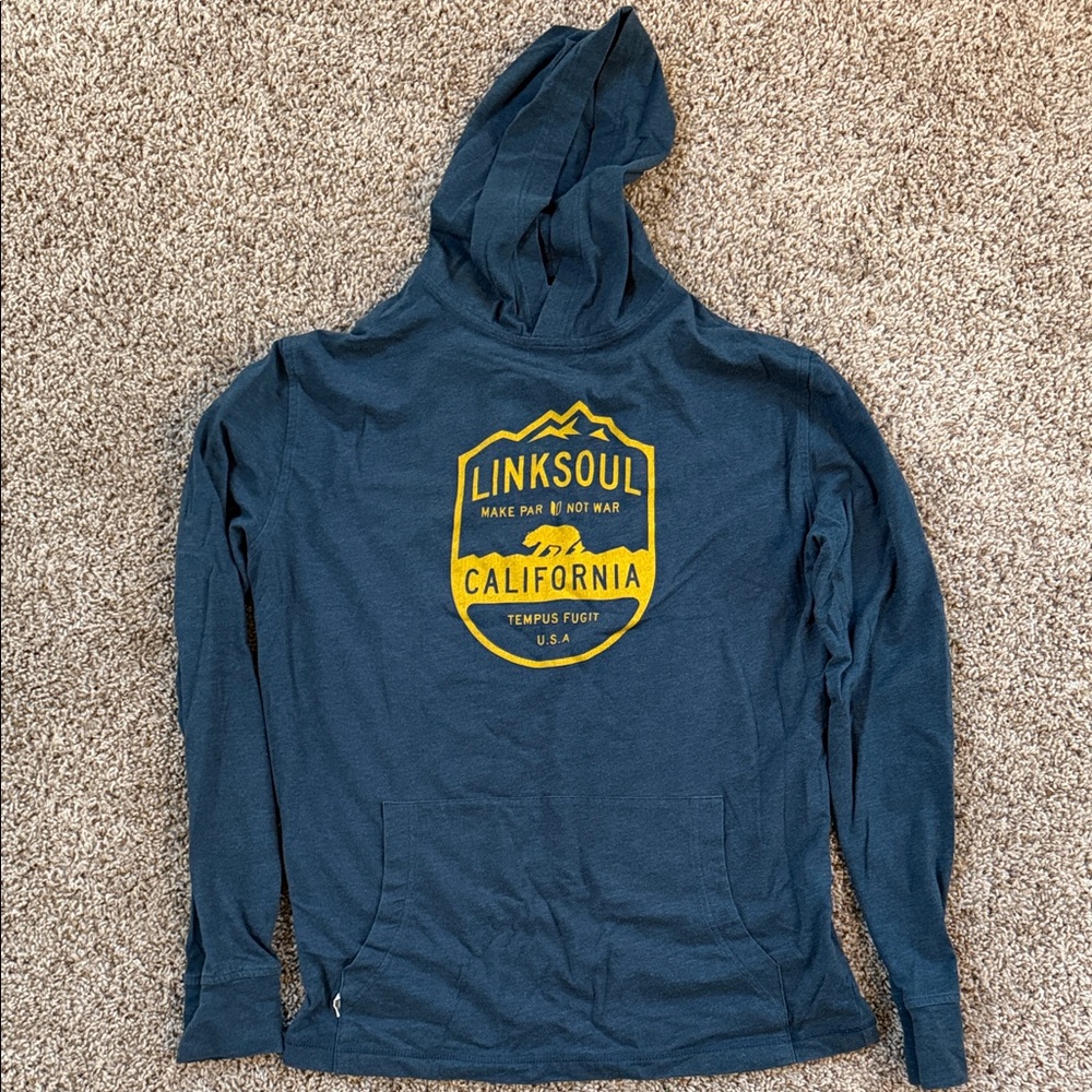 Linksoul Navy Hoodie with Yellow California Crest